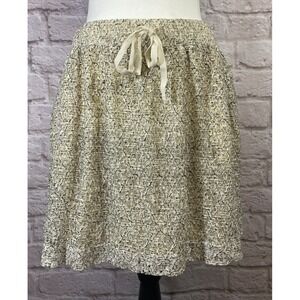 Lou & Grey Casual Mini Skirt Size Small Ivory Elastic Waist Lace Overlay